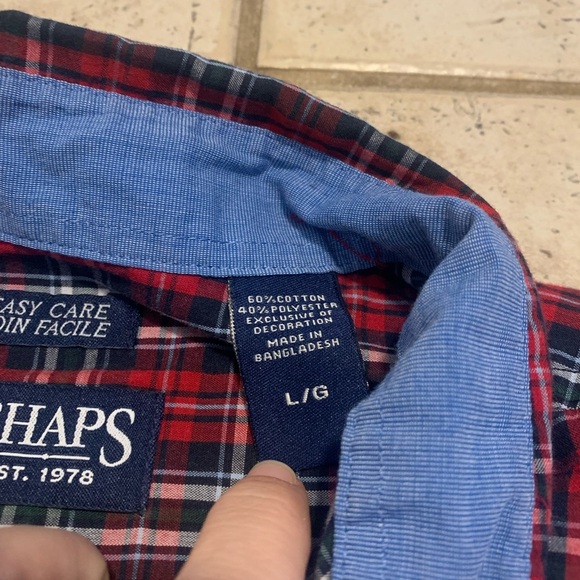 Chaps Men's Classic Fit Plaid Button-Up Shirt - L - Picture 2 of 6